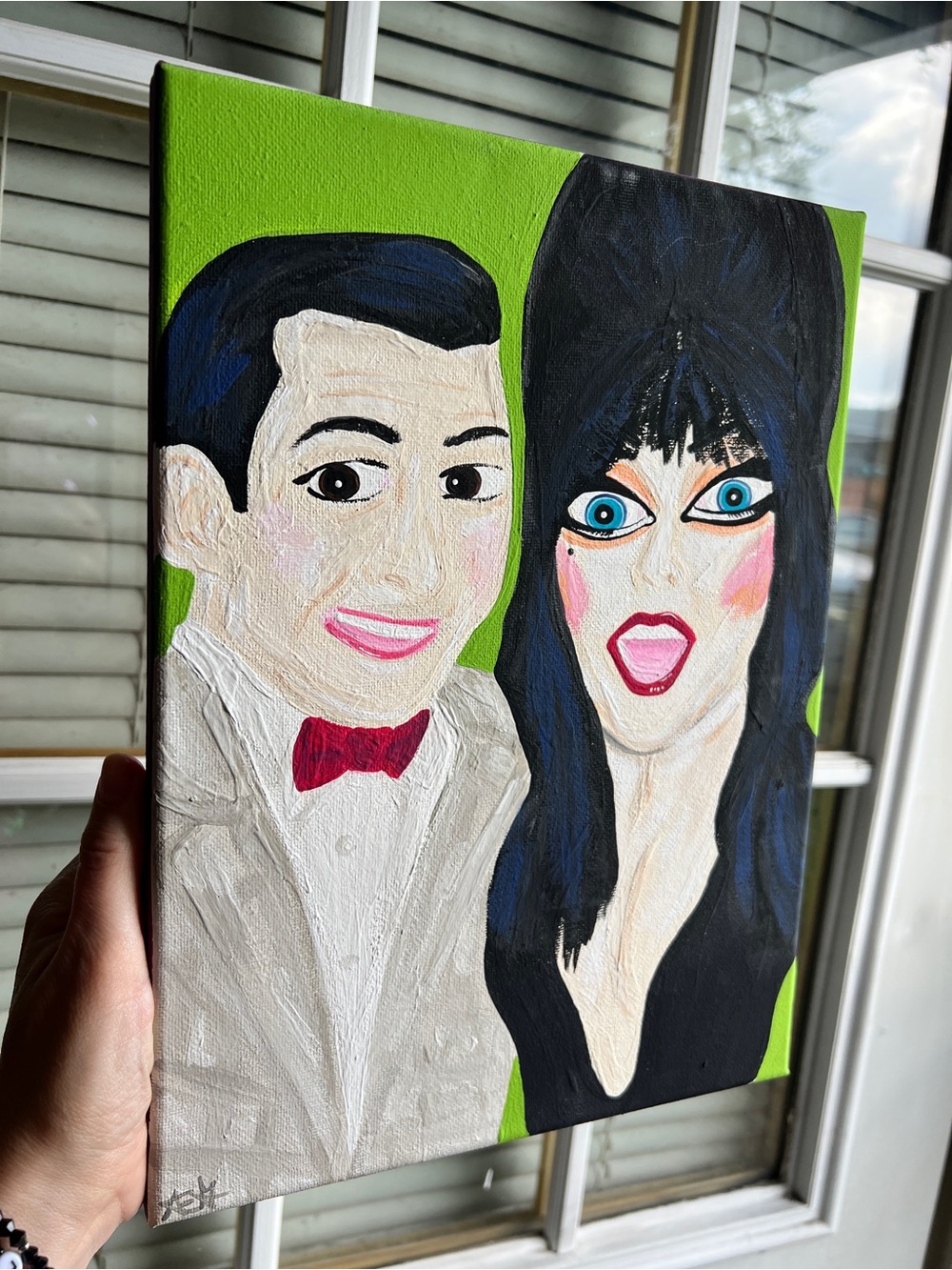 Pee-Wee Herman & Elvira painting
